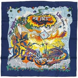 HERMES Authentic Blue Silk Scarf